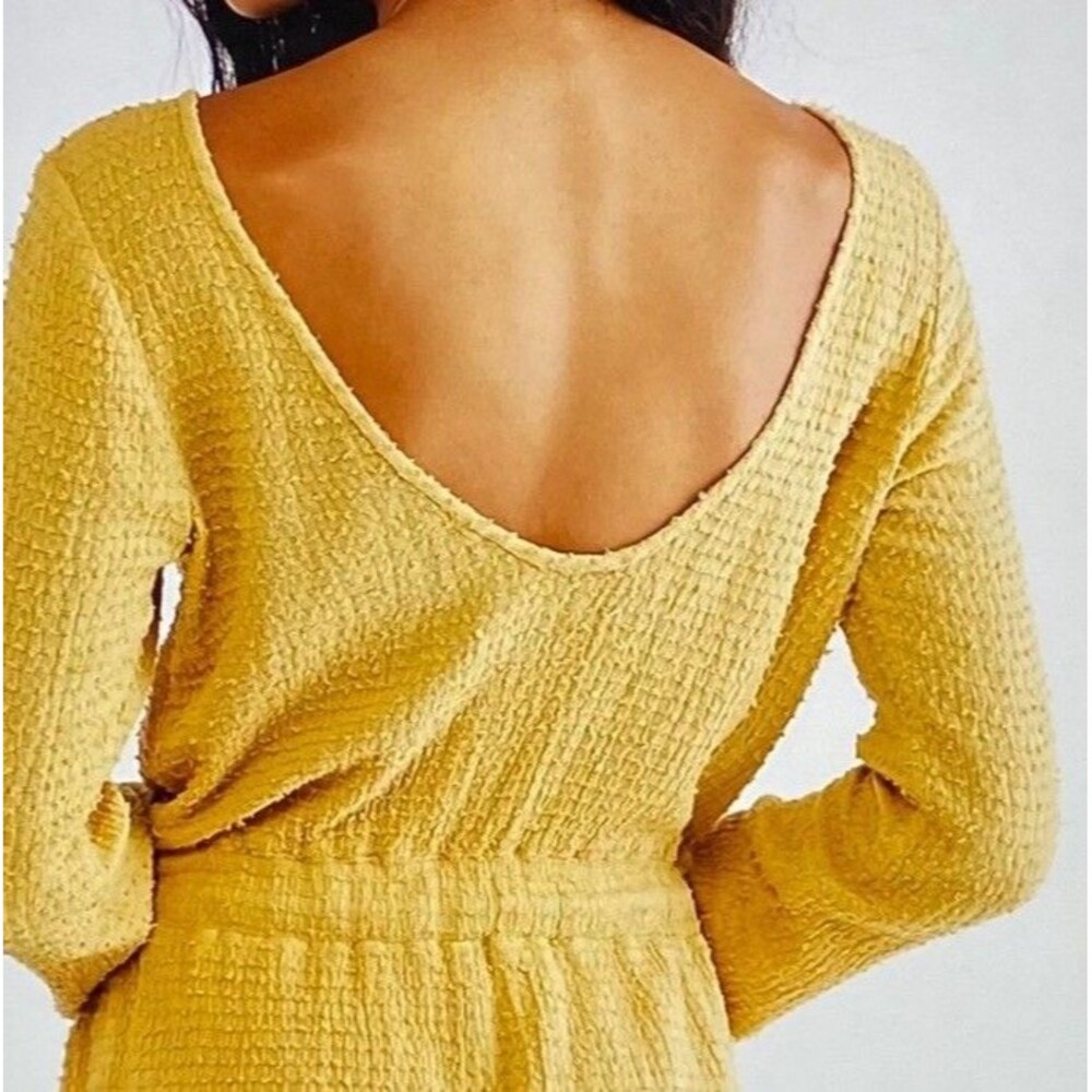 FREE PEOPLE Women’s Laidback Lover Romper Color Sunny Honey Cotton Sz S - Picture 3 of 16